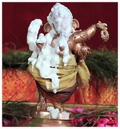 Temple Curd Abishekam To Ganesha Min