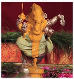 Temple Turmeric Abishekam To Ganesha Min